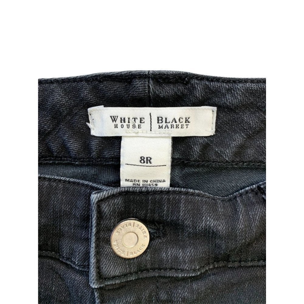 White House Black Market Women's Black Distressed Jeans - Picture 5 of 7